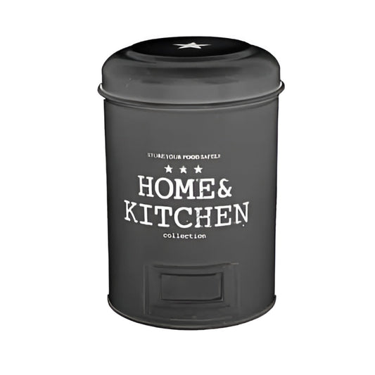JK Home Κουτί 'Home & Kitchen' Μεταλλικό Μαύρο/Λευκό 691545
