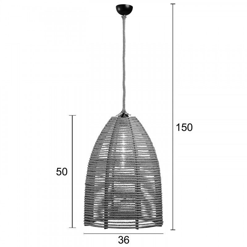 Φωτιστικό Οροφής Σχοινί Φυσικό 36x36x50