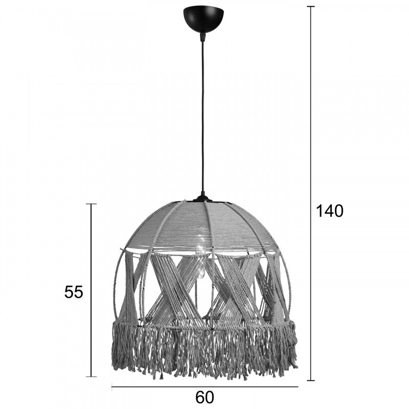 Φωτιστικό Οροφής Σχοινί Φυσικό 60x60x55