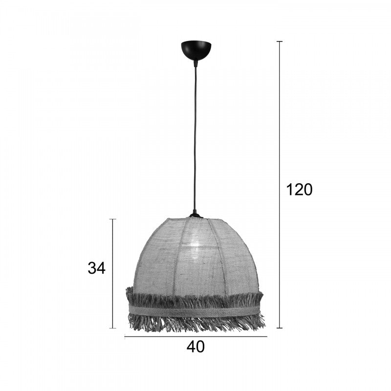 Φωτιστικό Οροφής Υφασμάτινο Φυσικό 40x40x34