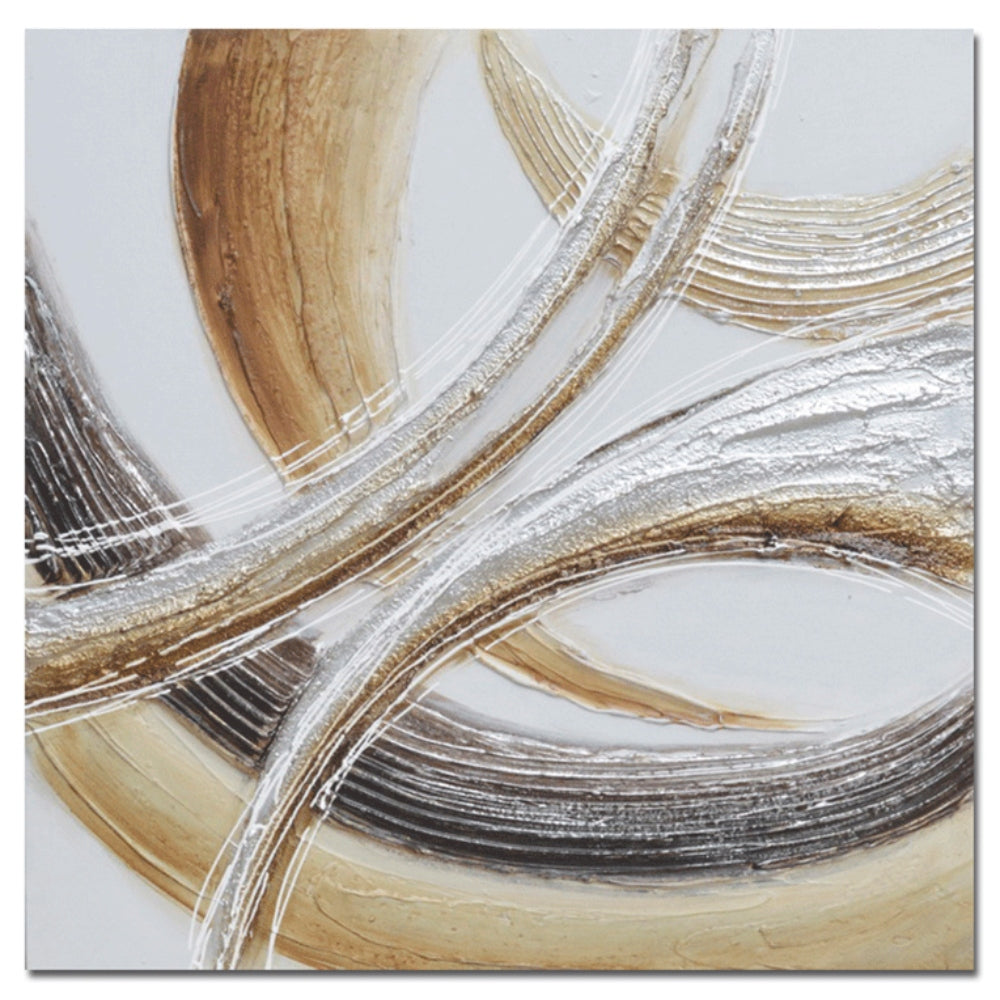 Karvounis Πίνακας 'Αφηρημένοι Κύκλοι' Καμβάς Λευκός/Καφέ BD19B395A-1