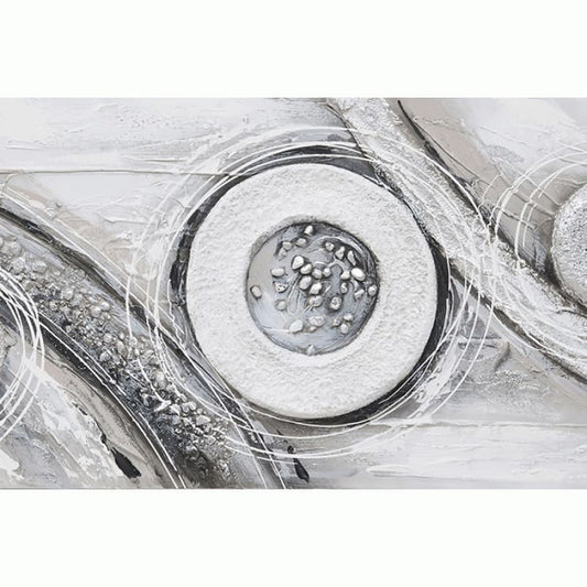 Karvounis Πίνακας 'Αφηρημένοι Κύκλοι' Καμβάς Λευκός/Γκρι BD19B623AA-1