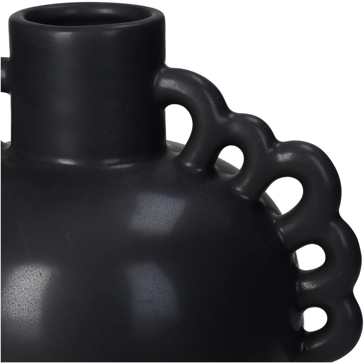 Βάζο Κεραμικό Μαύρο 17x14x21