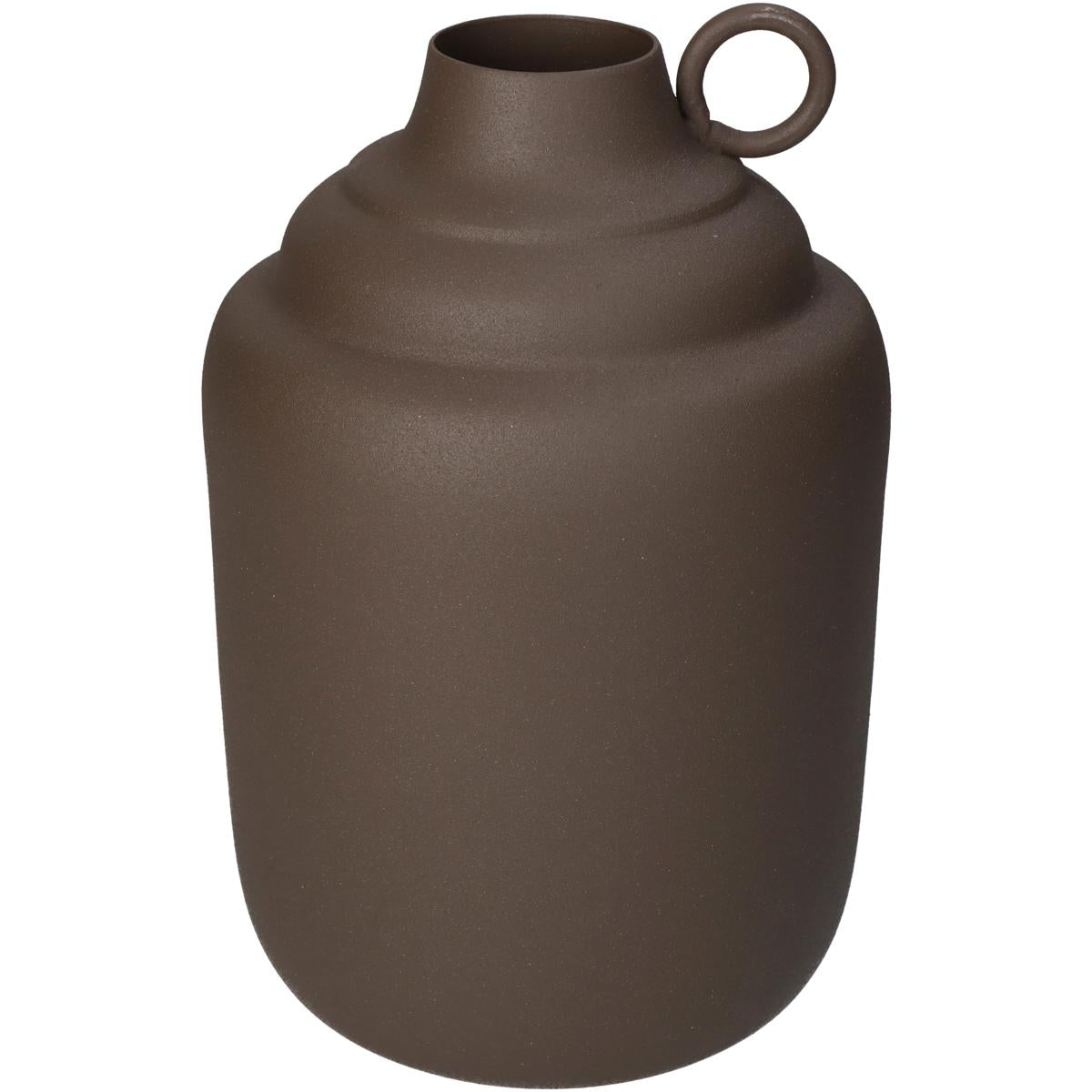 Βάζο Μεταλλικό Καφέ 13x13x20