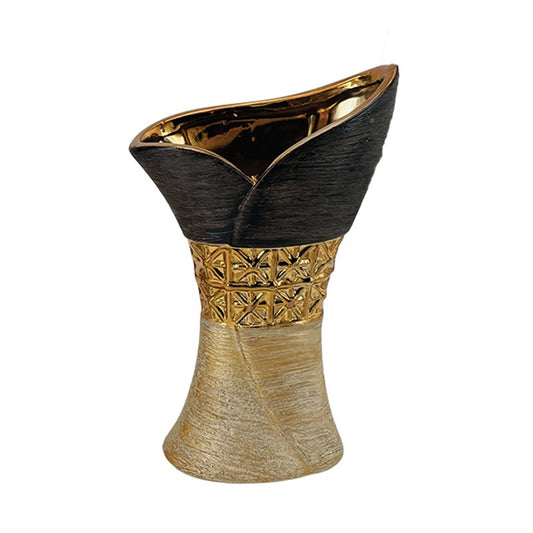 Βάζο Κεραμικό Χρυσό/Καφέ 17x9x27