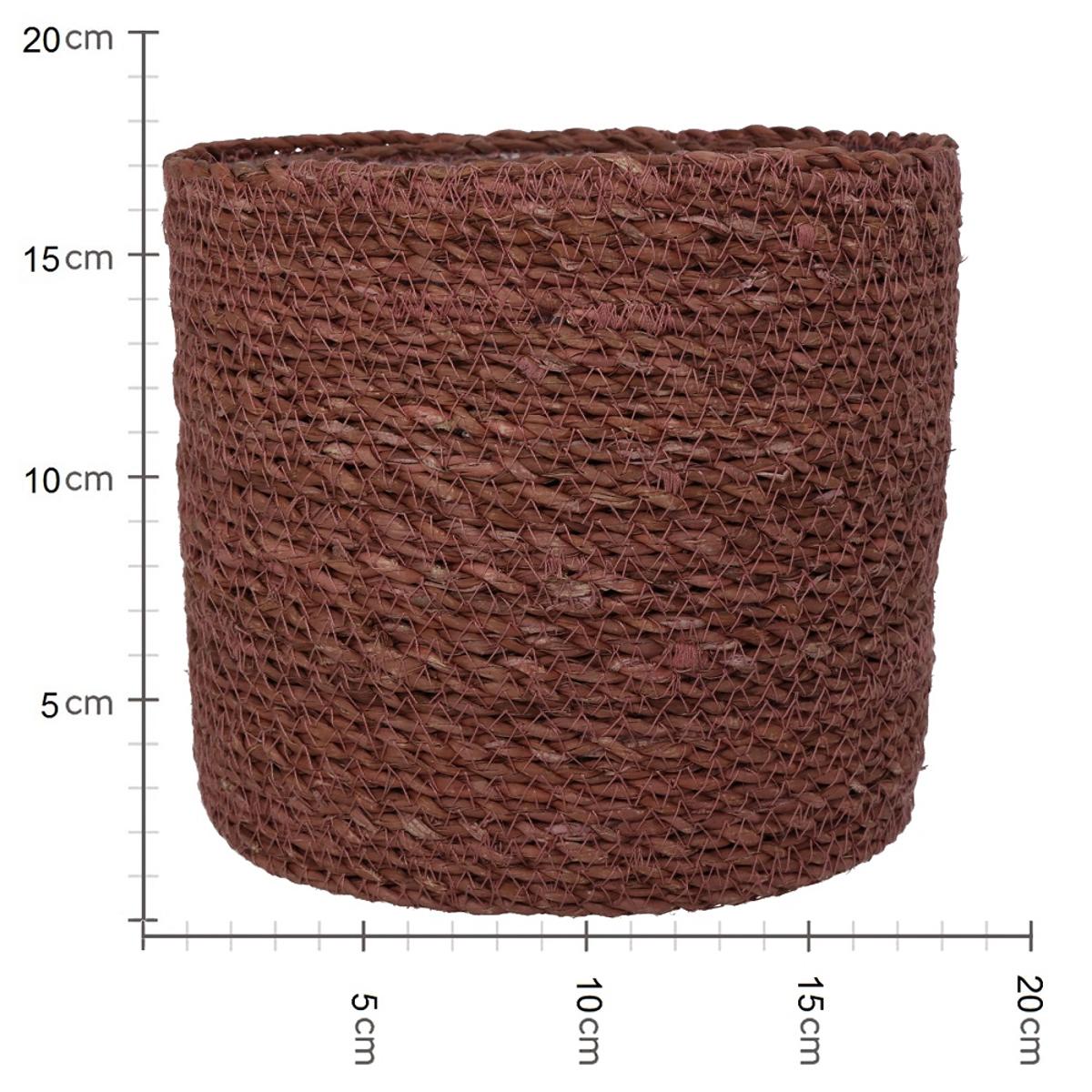 Καλάθι Almond Seagrass 20x20x18 Σετ 3 Τμχ