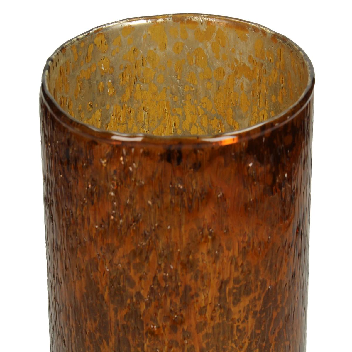 Κηροπήγιο Γυάλινο Καφέ 12x12x20