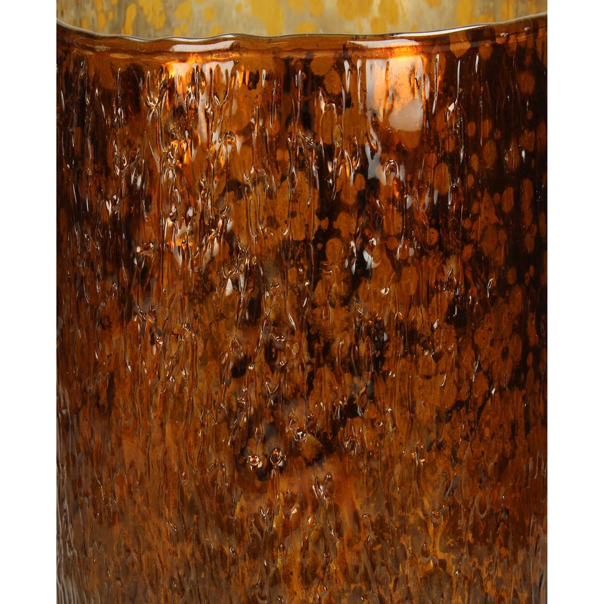 Κηροπήγιο Γυάλινο Καφέ 12x12x20