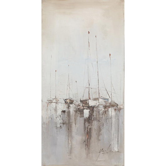 Πίνακας 'Ιστιοφόρα' Καμβάς Μπεζ/Γκρι 60x3x120