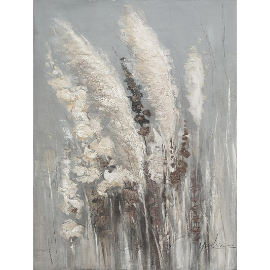 Πίνακας 'Λουλούδια' Καμβάς Γκρι/Καφέ 90x3x120