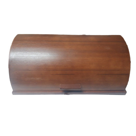Ψωμιέρα με Συρόμενο Καπάκι Ξύλινη Καφέ 38x26x16
