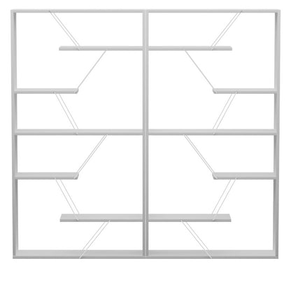Ραφιέρα Ξύλινη/Μεταλλική Γκρι/Λευκή 168x24x157