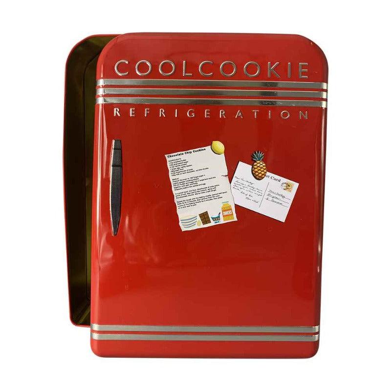JK Home Κουτί 'Ρετρό Ψυγείο' Μεταλλικό Κόκκινο SC110998