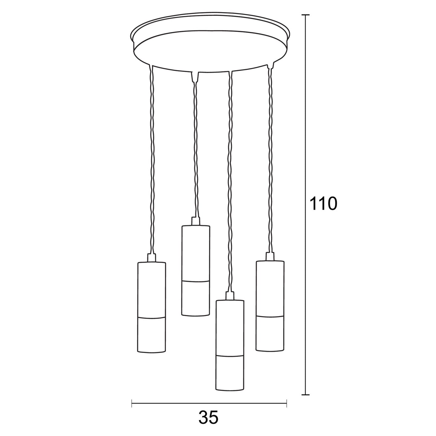 Arkolight Φωτιστικό Οροφής 4φωτο Αλουμινένιο/Plexiglass Μαύρο/Λευκό 2180-3/4