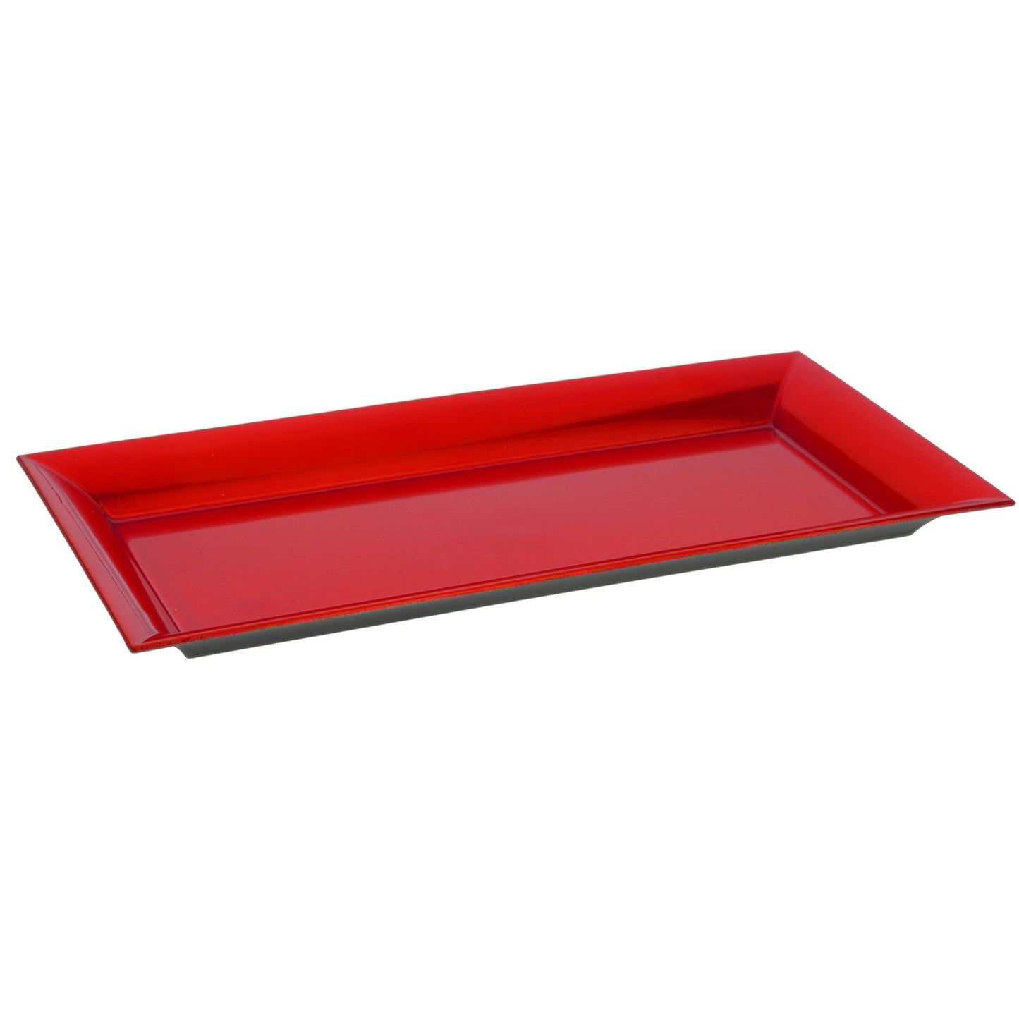 Πιάτο Παραλληλόγραμμο Γυαλιστερό Κόκκινο Πλαστικό 36x17cm