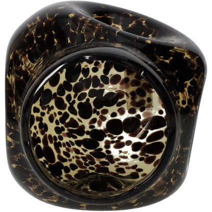 Βάζο Γυάλινο Καφέ/Μελί 15x15x15