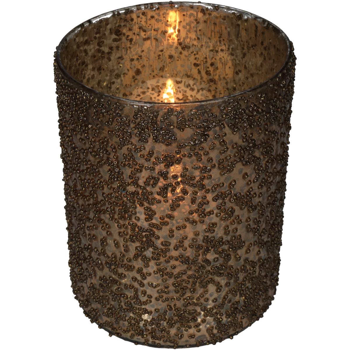 Κηροπήγιο Γυάλινο Χρυσό 16x16x21