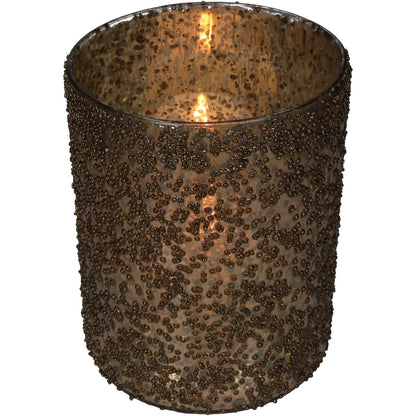 Κηροπήγιο Γυάλινο Χρυσό 16x16x21