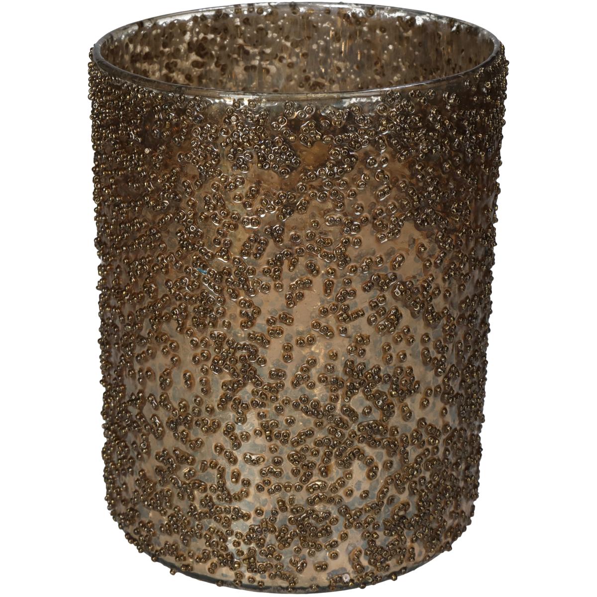 Κηροπήγιο Γυάλινο Χρυσό 16x16x21