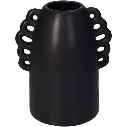 Βάζο Κεραμικό Μαύρο 14x11x17