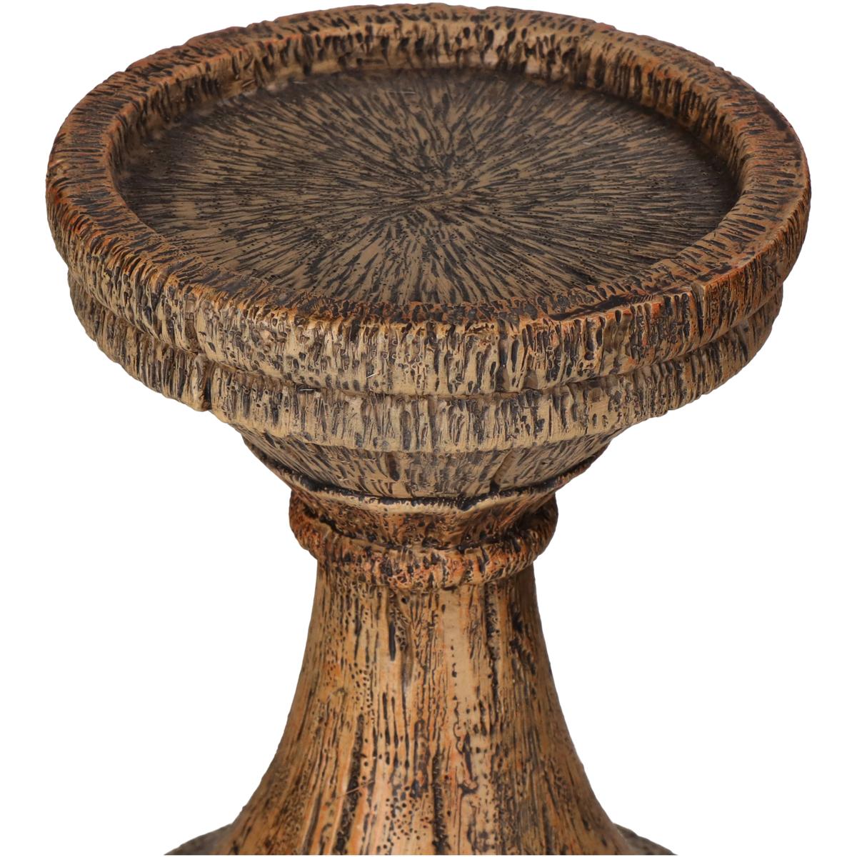 Κηροπήγιο Πολυρεσίνης Αντικέ Καφέ 10x10x37