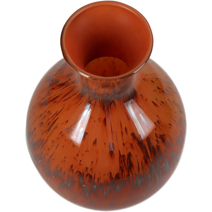 Βάζο Γυάλινο Κόκκινο/Διάφανο 16x16x25