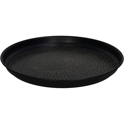 Δίσκος Στρογγυλός Αλουμινένιος Μαύρος/Χρυσός 46x46x5