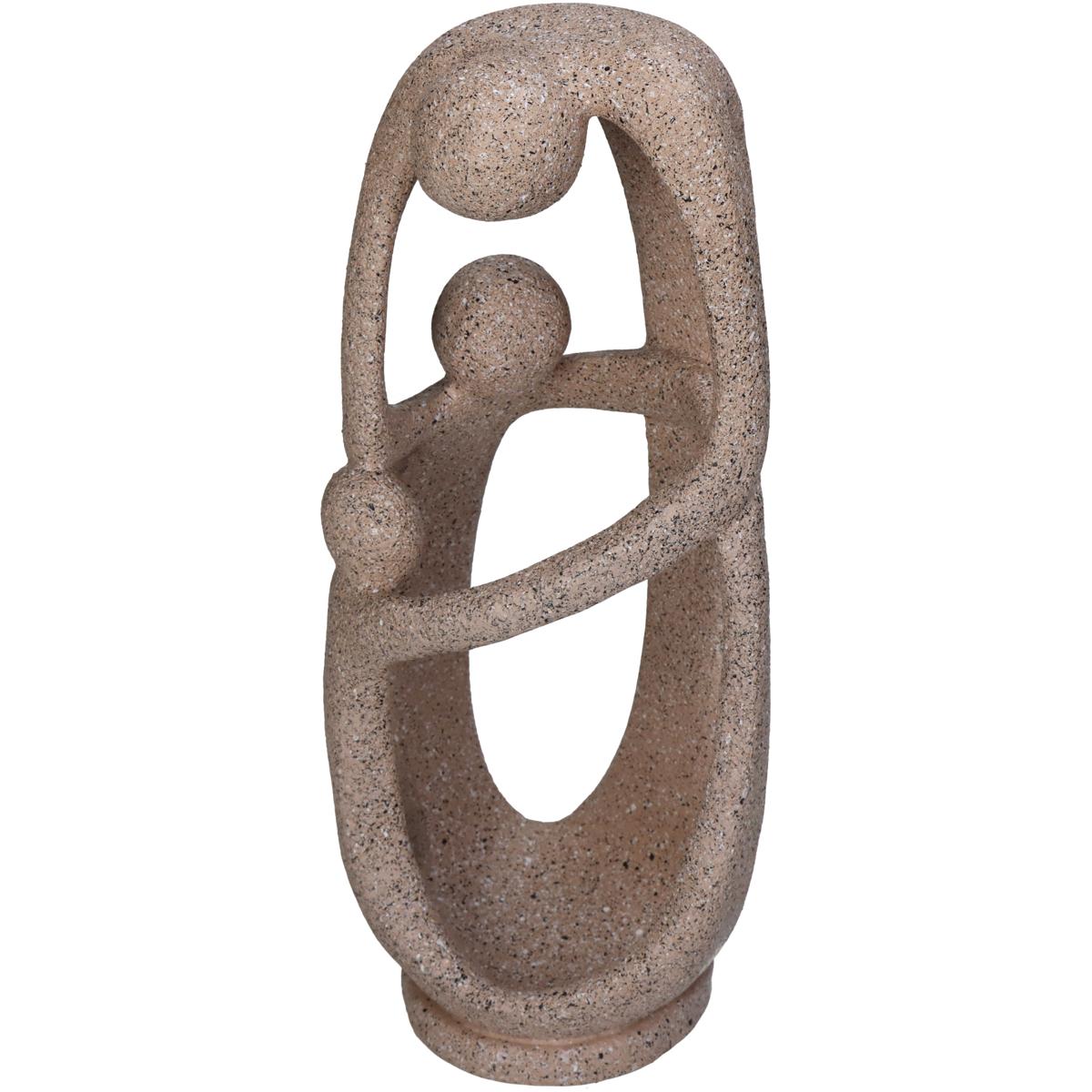 Επιτραπέζιο Διακοσμητικό 'Άνθρωποι' Πολυρεσίνης Αντικέ Μπεζ 13x11x30