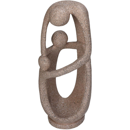 Επιτραπέζιο Διακοσμητικό 'Άνθρωποι' Πολυρεσίνης Αντικέ Μπεζ 13x11x30