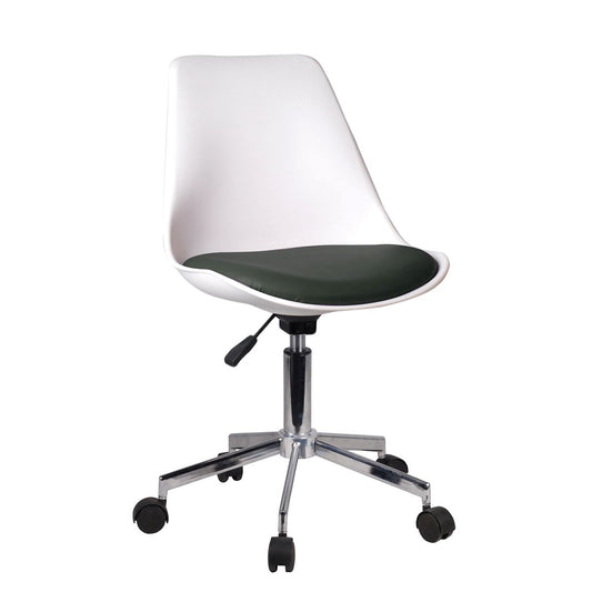 ArteLibre Καρέκλα Γραφείου Πλαστική/Δερματίνης Λευκή/Μαύρη 14230019