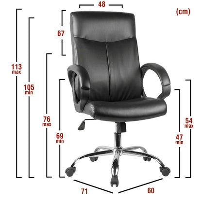 ArteLibre Καρέκλα Γραφείου Δερματίνης Μαύρη 14230017