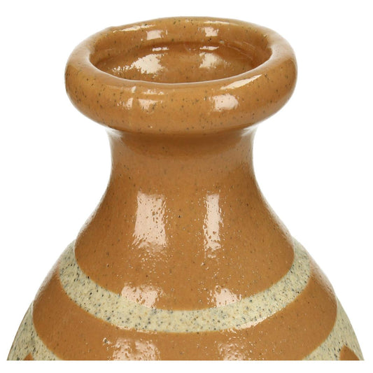 Βάζο Κεραμικό Καφέ/Μπεζ 13x13x20