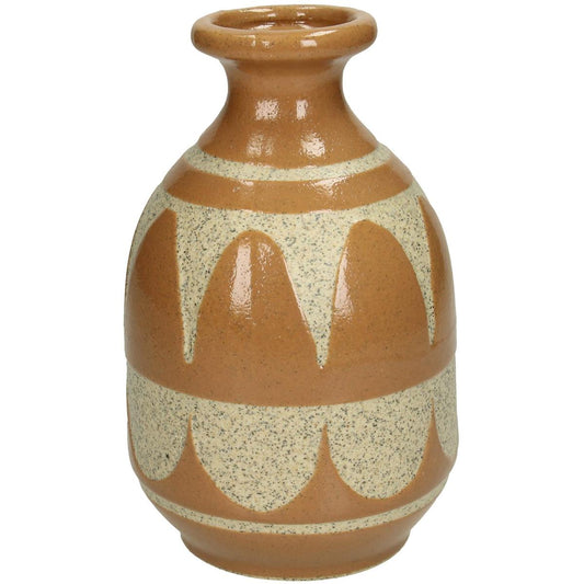 Βάζο Κεραμικό Καφέ/Μπεζ 13x13x20