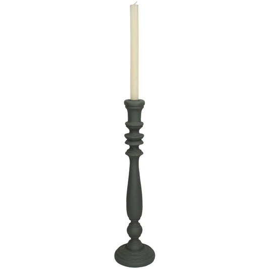 Κηροπήγιο Πολυρεσίνης Αντικέ Γκρι 13x13x48