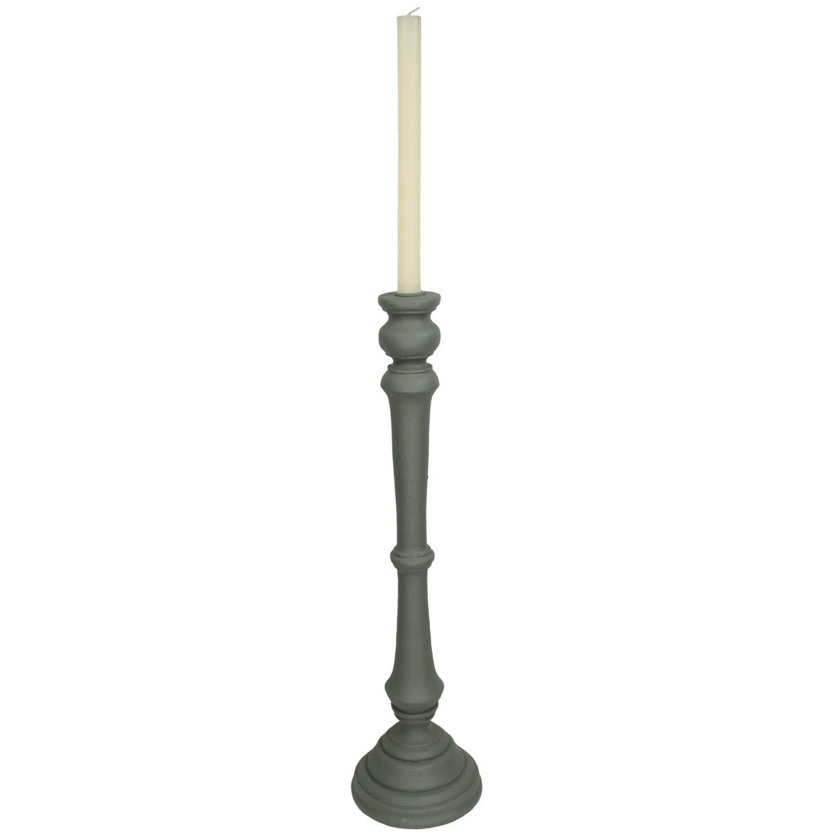 Κηροπήγιο Πολυρεσίνης Αντικέ Γκρι 15x15x55