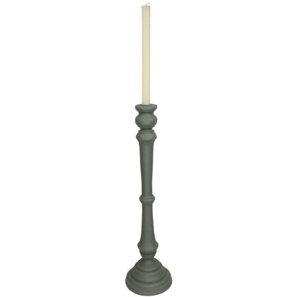 Κηροπήγιο Πολυρεσίνης Αντικέ Γκρι 15x15x55