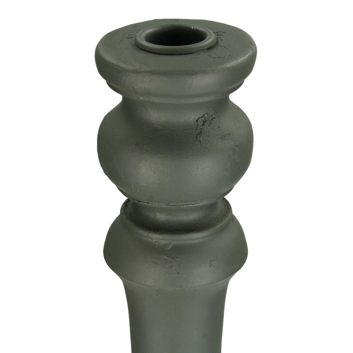 Κηροπήγιο Πολυρεσίνης Αντικέ Γκρι 15x15x55