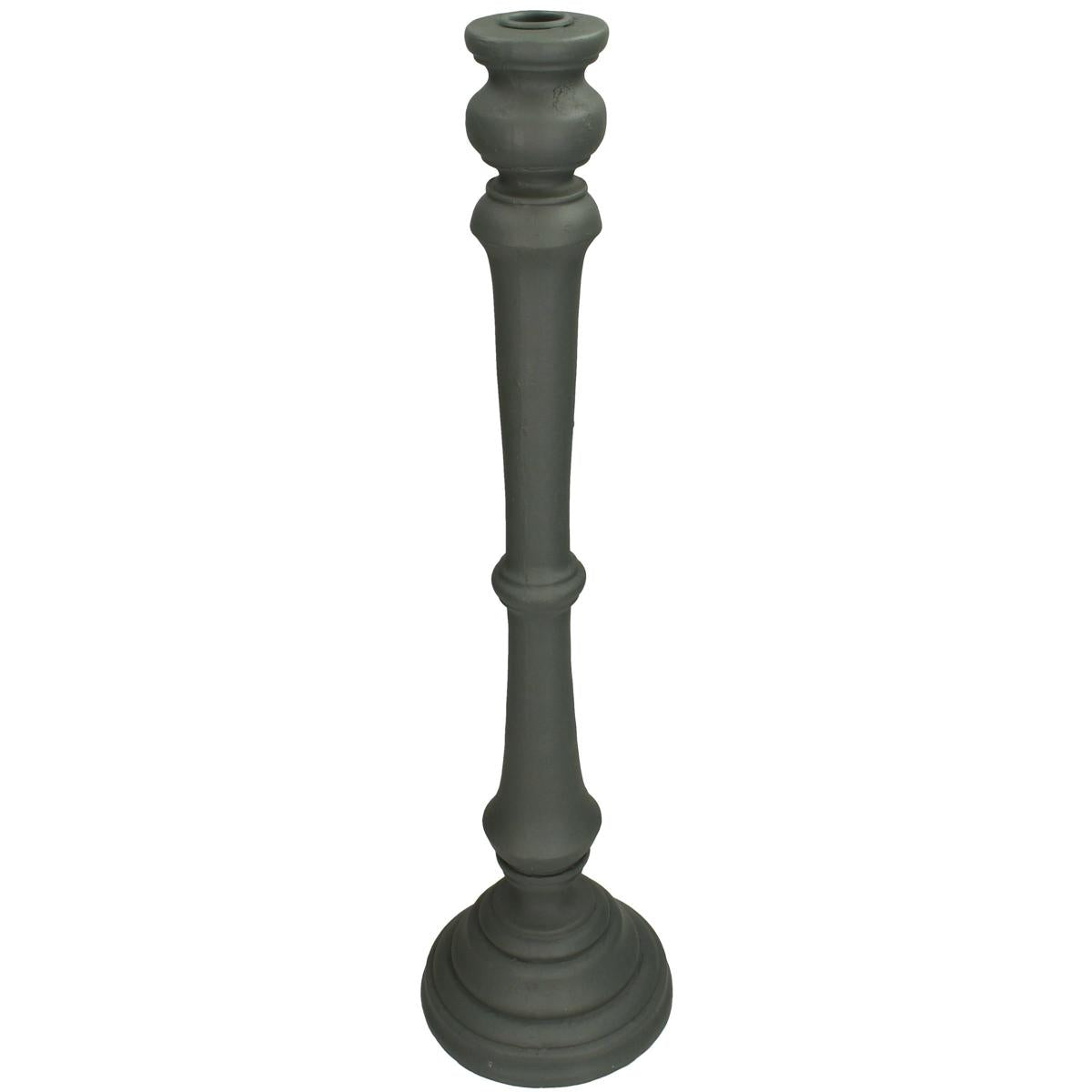 Κηροπήγιο Πολυρεσίνης Αντικέ Γκρι 15x15x55