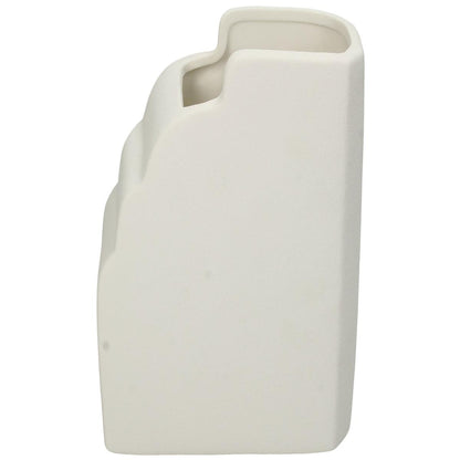 Βάζο 'Πρόσωπα' Κεραμικό Λευκό 15x9x17