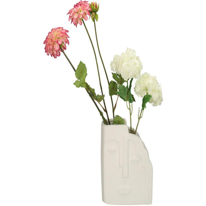 Βάζο 'Πρόσωπα' Κεραμικό Λευκό 15x9x17