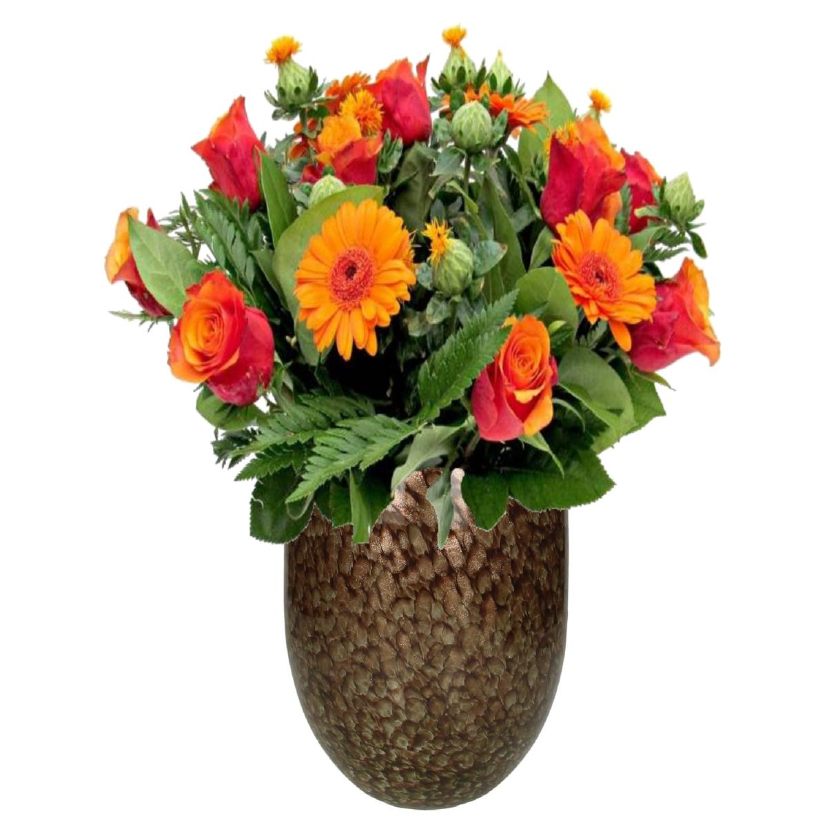 Βάζο Καφέ Γυαλί 18x18x17.5