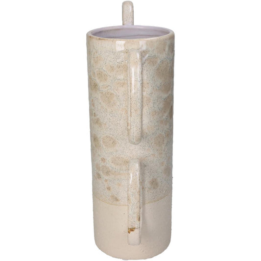 Βάζο Κεραμικό Αντικέ Μπεζ/Εκρού 21x10x30