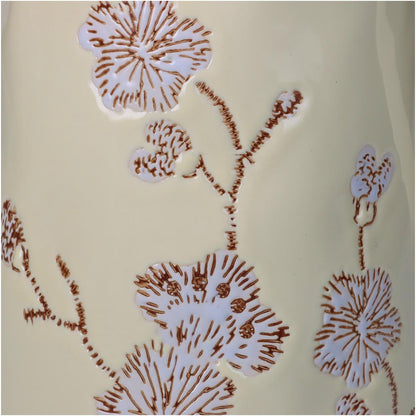ArteLibre Βάζο 'Λουλούδια' Κεραμικό Εκρού/Καφέ 05154230