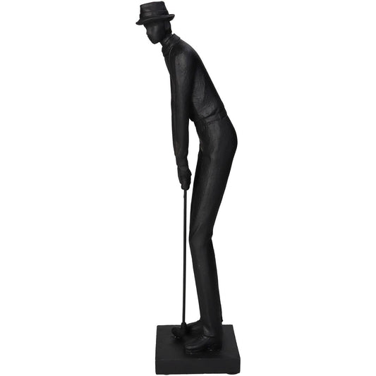 Επιτραπέζιο Διακοσμητικό 'Γκολφέρ' Πολυρεσίνης Μαύρο 10x9x38