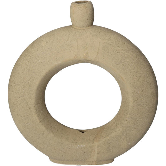 Βάζο Κεραμικό Αντικέ Μπεζ 27x6x31